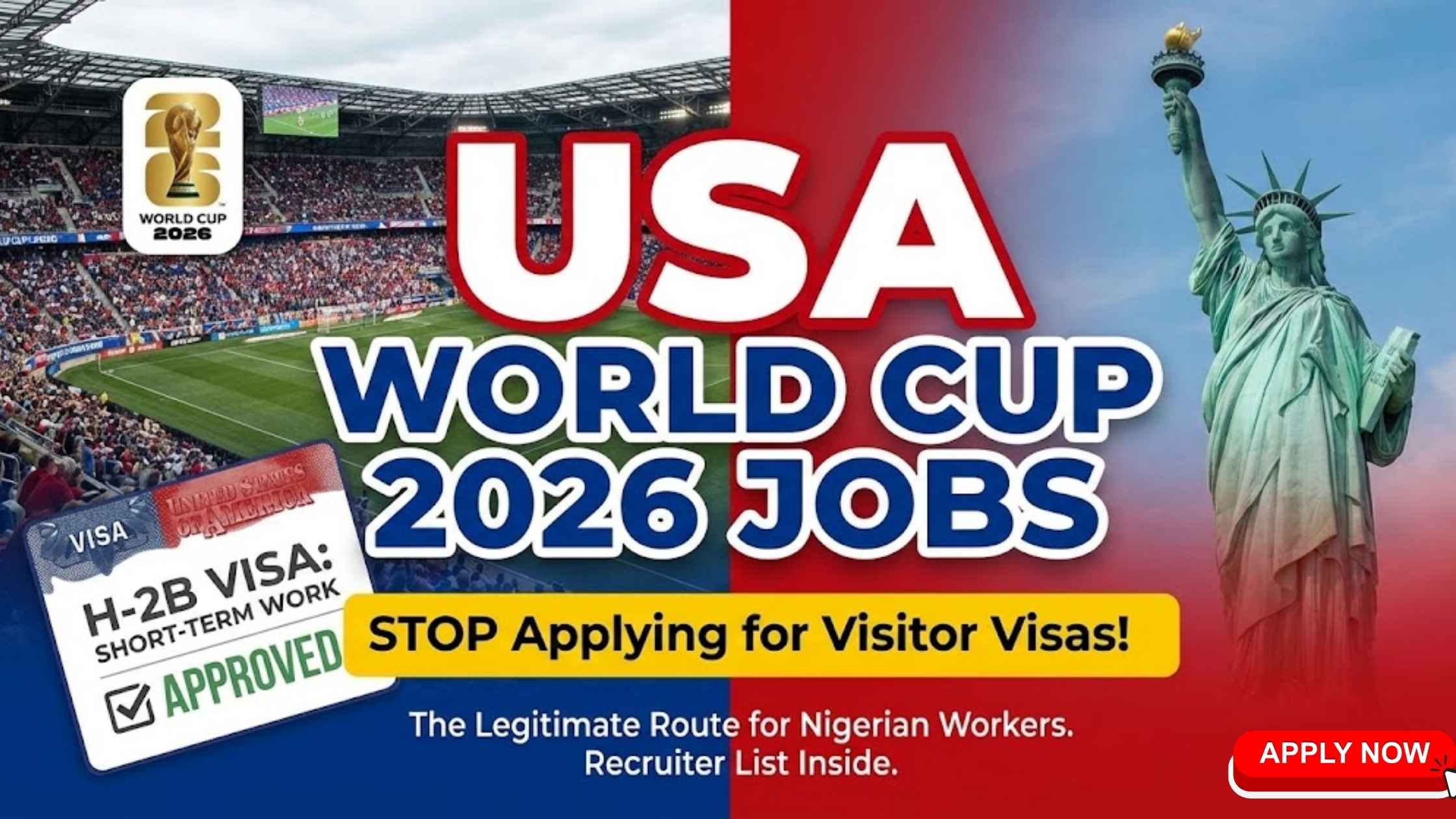 USA World Cup Jobs: Stop Applying for B1/B2 Visitor Visas. Look for ‘H-2B’ Sponsorships Instead (Recruiters List + Scam Warning)